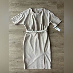 Calvin Klein Beige Belted Dress